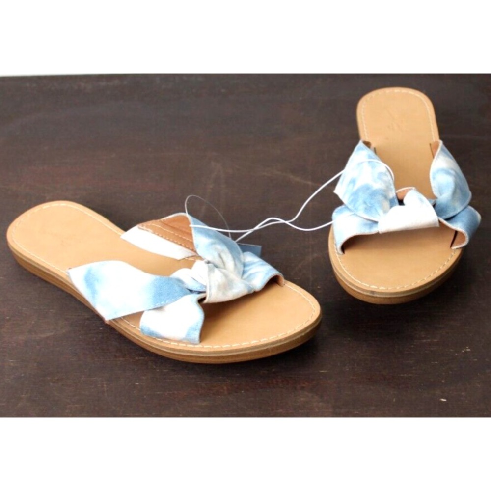 Universal Thread Womens Slide Sandals Tie Dye Blue White Size 9